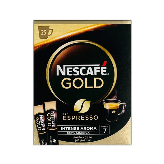  اسپرسو فوری نسکافه گلد 25 ساشه ای (nescafe) 45 گرمی 