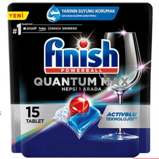 قرص ظرفشویی FINISH QUANTOM MAX بسته 15 عددی