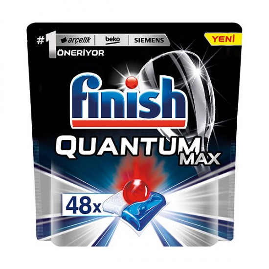 قرص ظرفشویی FINISH QUANTOM MAX بسته 48 عددی