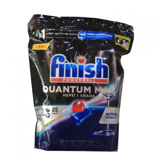 قرص ظرفشویی FINISH QUANTOM MAX بسته 85 عددی