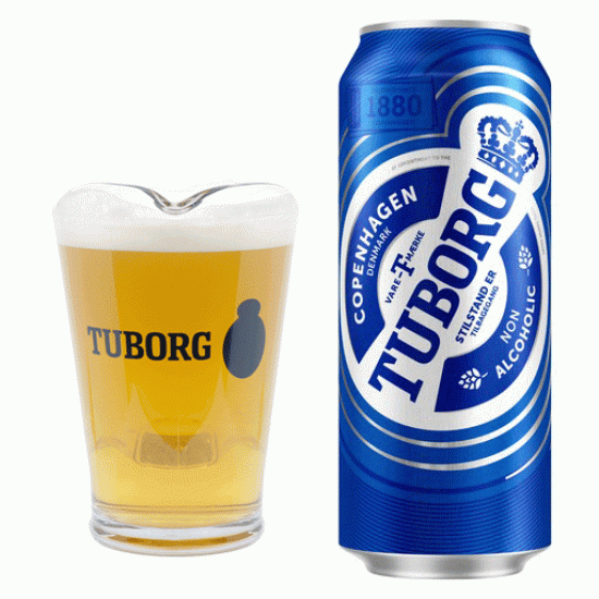 آبجو بدون الکل توبورگ Tuborg حاوی ویتامین های گروه B، ویتامین 500 میل