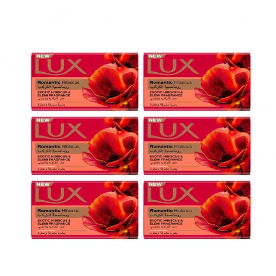 صابون لوکس Lux Romantic Hibiscus عصاره گل هیبیسکوس 6 عدد 170گرمی